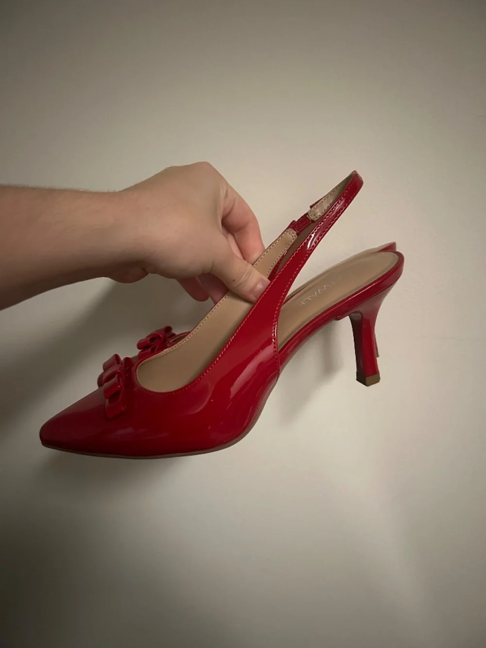 Catwalk Red Patent Slingback Bow Heels